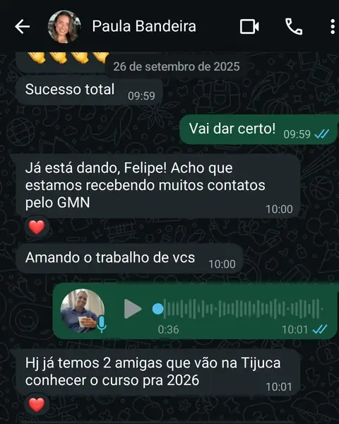 Print do relato: Sucesso total