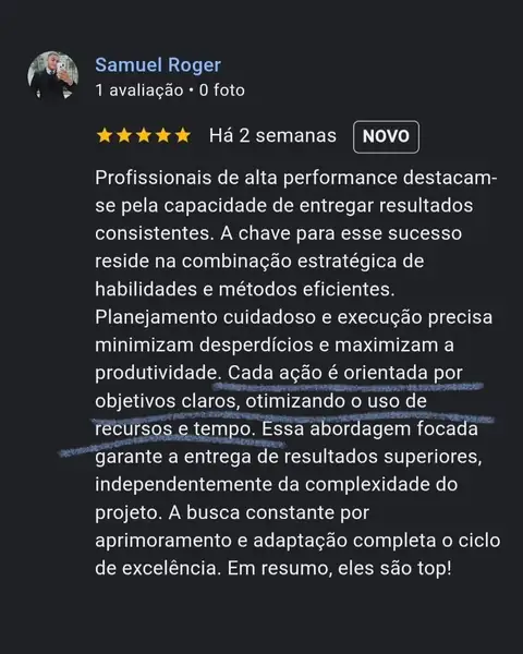 Print do relato: Em resumo, são top